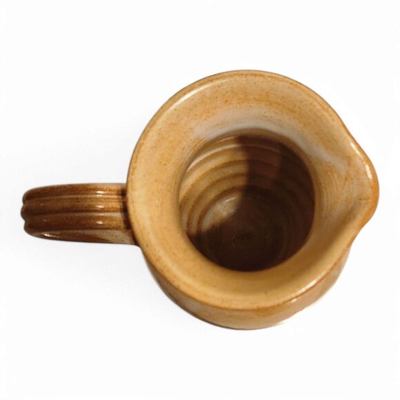 Vintage Hand-Painted Floral Pitcher Vase – Glazed Terracotta Clay Pottery, 6" H - Picture 4 of 9